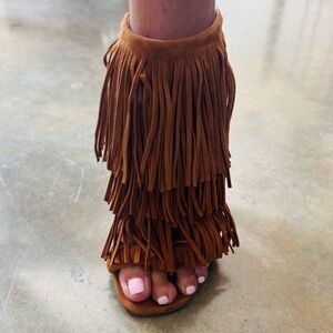 Steve Madden Brown Ruffled Resort Heels